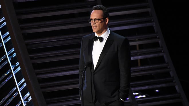 Vince Vaughn speaks during the 89th Academy Awards.