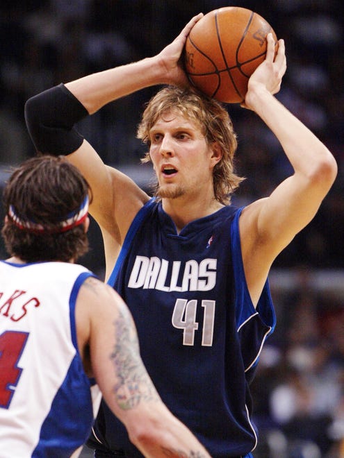 2003: Dirk Nowitzki during a win over the Los Angeles Clippers at Staples Center.