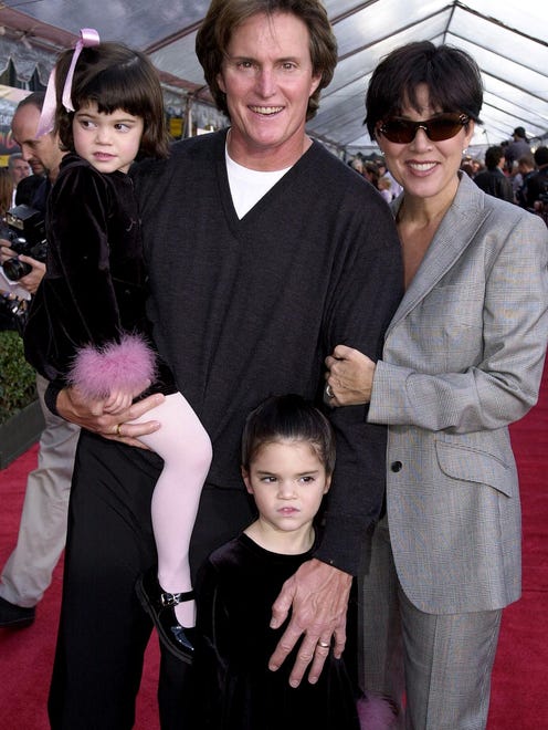 Jenner, his wife Kris and children Kylie and Kendall appear at the December 10, 2000, premiere of Walt Disney's "The Emperor's New Groove" in Hollywood, CA.