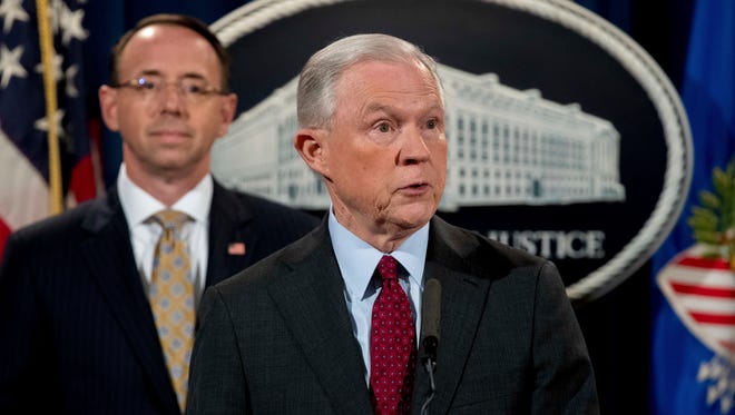 Attorney General Jeff Sessions (right) and Deputy Attorney General Rod Rosenstein.