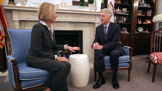 Gorsuch meets with Sen. Shelley Moore Capito, R-W.Va., at the Russell Senate Office Building on Capitol Hill on Feb. 2, 2017.