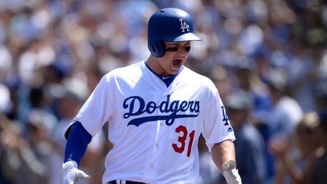 April 3: In a sign of things to come, the Dodgers cruise to a 14-3 win over the Padres on Opening Day behind Joc Pederson's grand slam in the third inning.