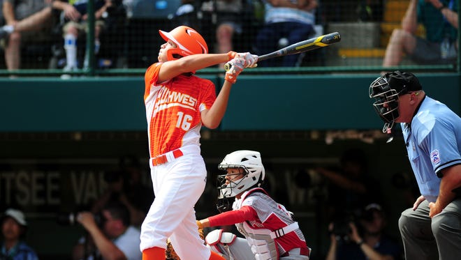 Texas hitter Hunter Ditsworth (16) watches his first-inning home run leave the yard.