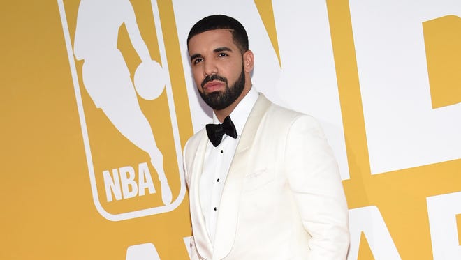 Drake arrives at the NBA Awards at Basketball City.