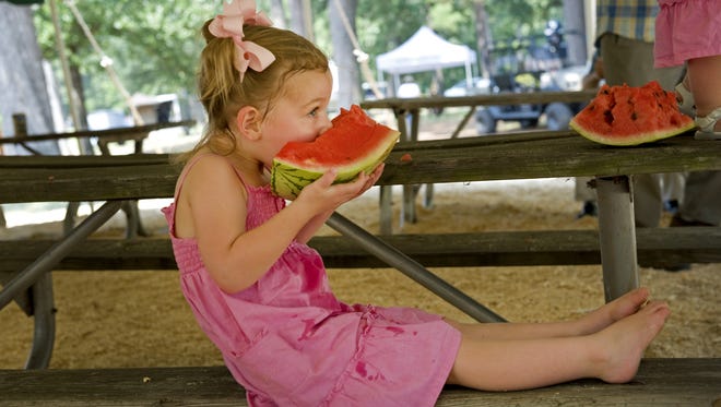 In Arkansas, the 41st annual Hope Watermelon Festival will take place in Fair Park, August 10-12, with eating contests, seed spitting, a giant melon auction, slices to sample and more.
