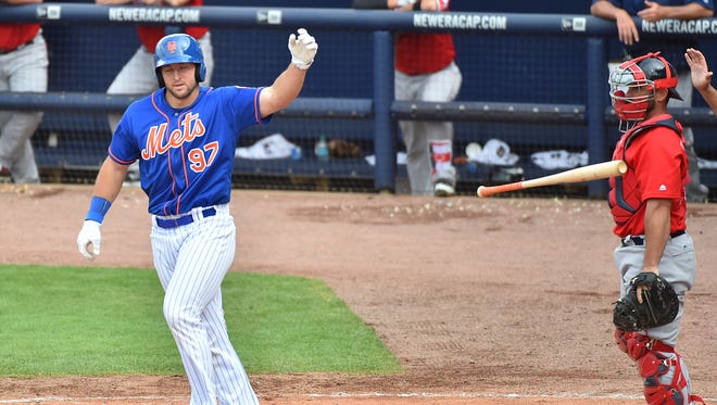 March 8: In his third at-bat, Tim Tebow is hit by a pitch by Red Sox pitcher Brian Johnson.