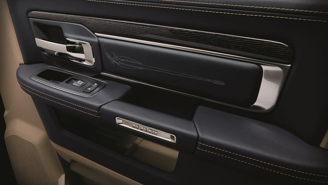 A door panel in the 2018 Ram Limited Tungsten Edition