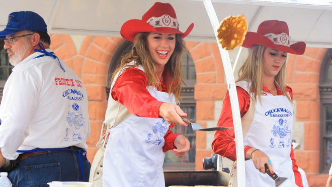 Wyoming's annual Cheyenne Frontier Days (July 21-30) include a Chuckwagon Cookoff (July 26-29) and pancake breakfast (July 24, 26, 28). More than 100,000 pancakes will be served for free by volunteers in Cheyenne Depot Square.