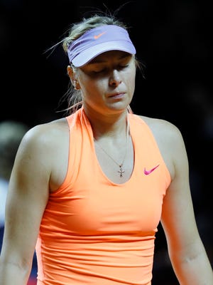 Maria Sharapova lost to Kristina Mladenovic in a semifinal match at the Porsche Tennis Grand Prix.