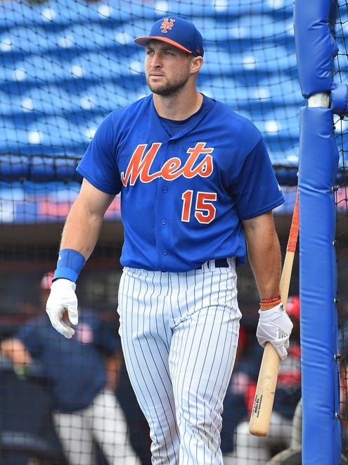 March 8: Tim Tebow is batting 8th and serving as the DH against the Red Sox.
