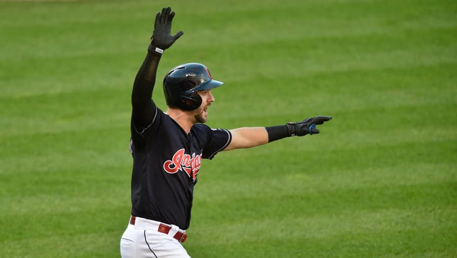ALDS, Game 2: Lonnie Chisenhall hits a three run homer off David Price in the second inning to give the Indans a 4-0 lead.