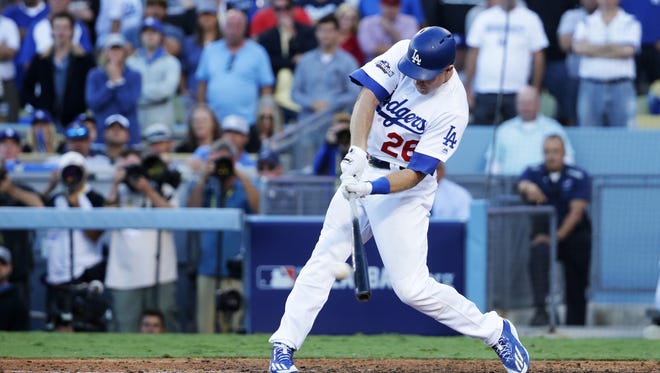NLDS, Game 4: Chase Utley hits the go-ahead run for the Dodgers and forces a Game after a 6-5 win.