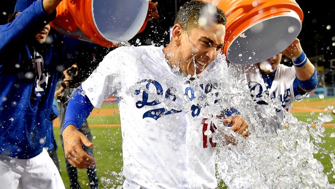 May 9: Catcher Austin Barnes hits a walk-off double against the Pirates to move the Dodgers within 1.5 games of first place in the NL West.