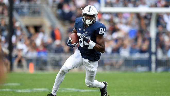 Penn State Nittany Lions wide receiver Juwan Johnson makes a play during the spring game on April 22.