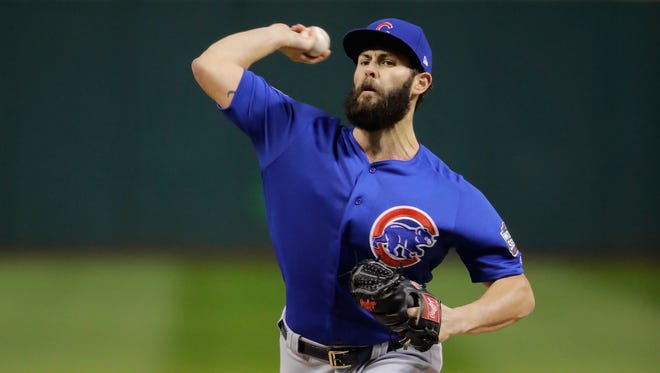 World Series, Game 2: Jake Arrieta loses his no-hit bid when Jason Kipnis doubles to right field with one out in the sixth, but by then the Cubs had already built up a 5-0 lead over the Indians.