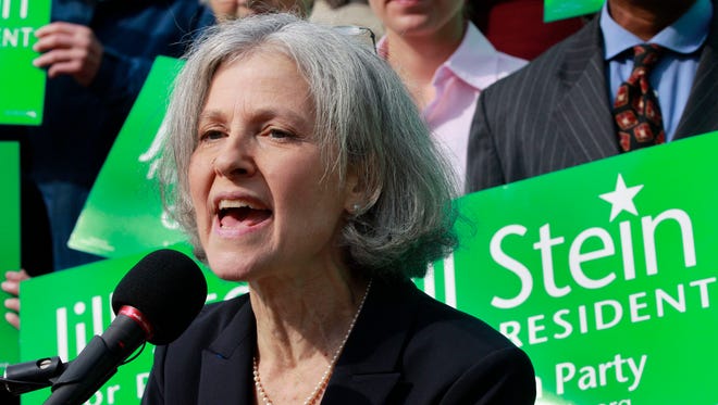 2016 Green Party nominee Jill Stein speaks during a news conference outside the statehouse in Boston in this Oct. 24, 2011, file photo. Stein, a medical doctor, was also the 2012 Green Party presidential nominee, and she ran for governor of Massachusetts in 2002 and 2010.