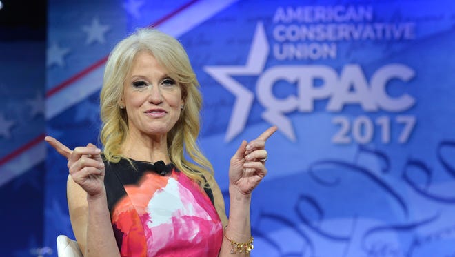 White House advisor Kellyanne Conway speaks at the Conservative Political Action Conference (CPAC) at National Harbor, Maryland,  Feb. 23, 2017.