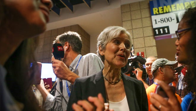 Stein speaks to supporters during Democratic National Convention at Wells Fargo Arena in Philadelphia on July 25, 2016.