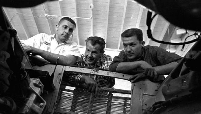 Lee Petty, center, with his sons Maurice, left, and Richard in 1964, won three championships (1954, '58, '59). Lee Petty also was from Randleman, N.C.