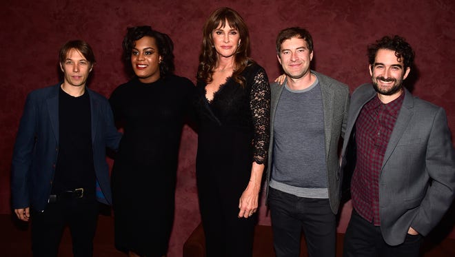 Director Sean Baker, actress Mya Taylor, Caitlyn Jenner, director Mark Duplass and director/actor Jay Duplass attend a special screening of "Tangerine" at Landmark Nuart Theatre on January 4, 2016 in Los Angeles, California.