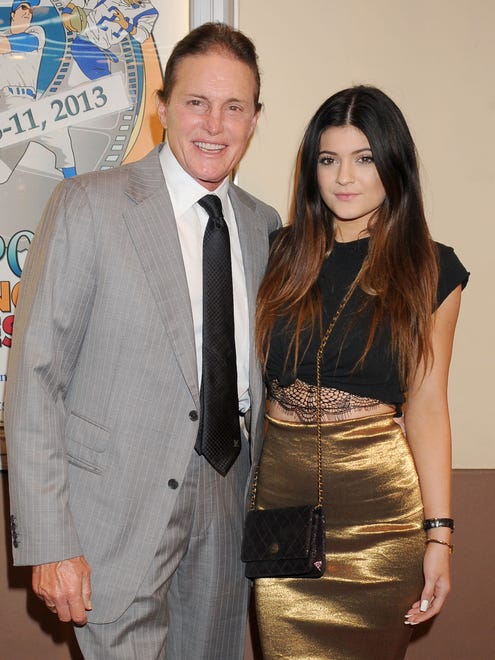 Bruce Jenner and daughter Kylie Jenner arrive at the All Sports Film Festival closing ceremony at El Portal Theatre on November 11, 2013 in North Hollywood, California.