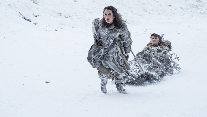 Brrr! Um, we mean Bran (Isaac Hempstead Wright), right, as the Three-Eyed Raven, Meera (Ellie Kendrick) and other 'Game of Thrones' characters bring fictional winter to summer TV.