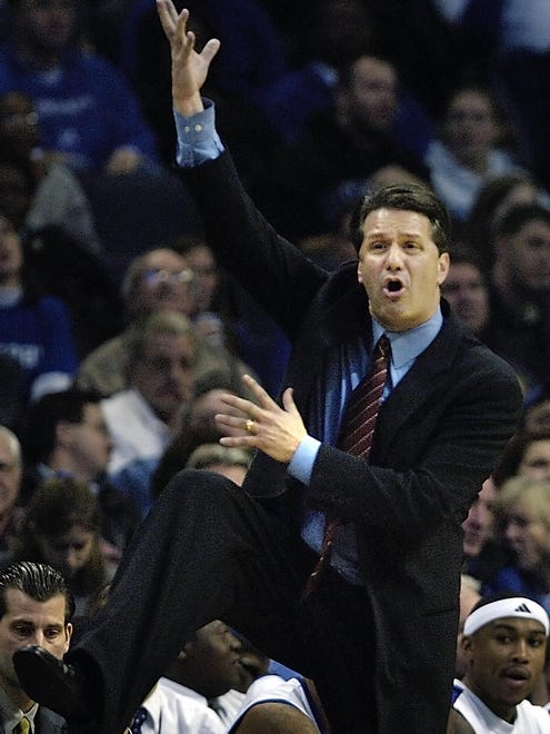 February 24, 2006 - Memphis' head coach John Calipari yells at the referees during second half action of their 78-67 victory over Tulsa.