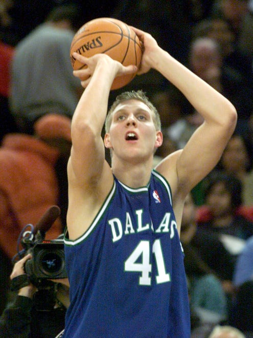 2000: Dallas's Dirk Nowitzki during the NBA Shootout contest held during All-Star Weekend.