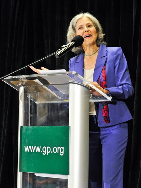 Stein delivers her acceptance speech at the Green Party's convention in Baltimore on July 14, 2012.