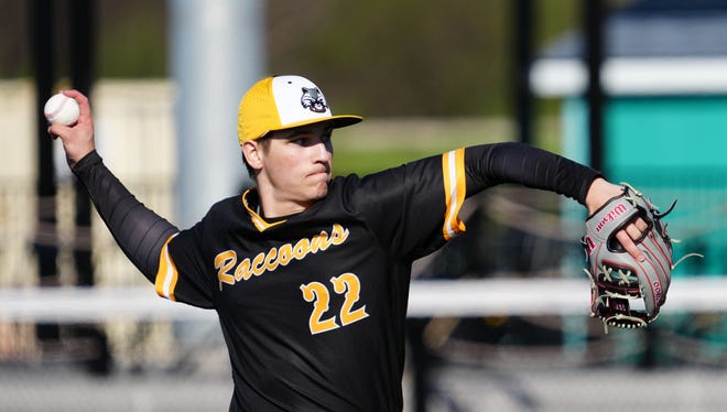 Oconomowoc pitcher Connor Des Lauries (22) winds up during the game against Pewaukee at Dockhounds Stadium in Oconomowoc, Wednesday, April 24, 2024.