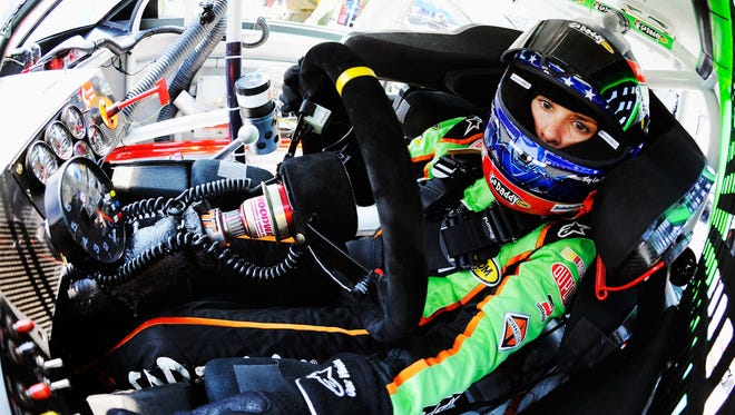 Danica Patrick starts her car prior to practice for the NASCAR Sprint Cup Series IRWIN Tools Night Race at Bristol Motor Speedway on Aug 24, 2012 in Bristol, Tennessee.