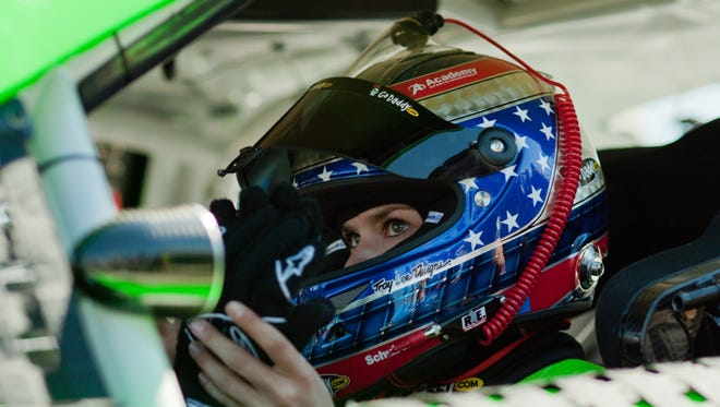 Danica Patrick prepares before heading out onto the track during qualifying for the 2013 Daytona 500.